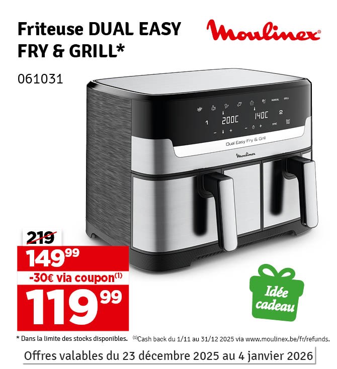 Friteuse à air Dual Easy Fry & Grill YY5233FB MOULINEX